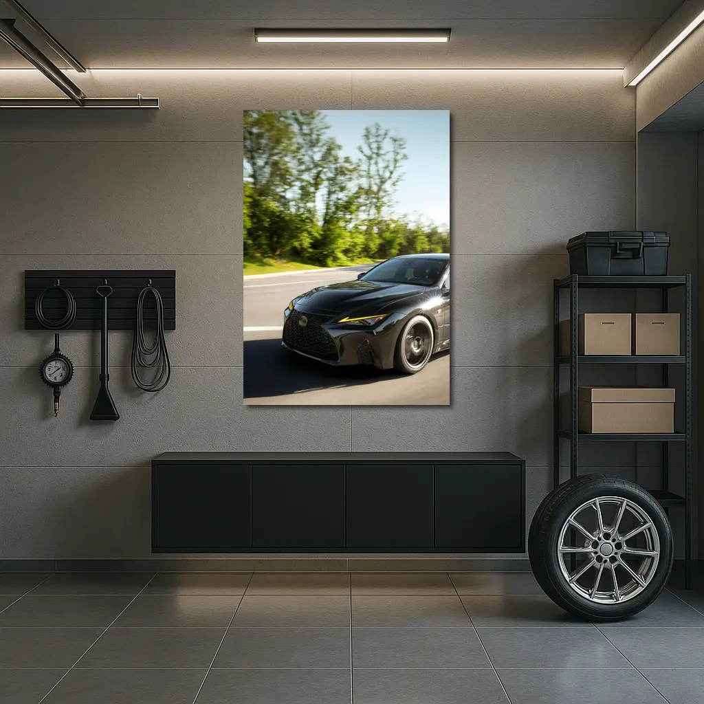 Lexus IS Black Sport Sedan Open Road – Wall Art