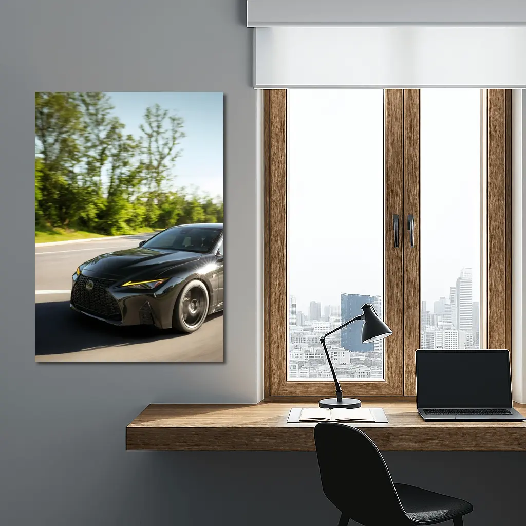 Lexus IS Black Sport Sedan Open Road – Wall Art