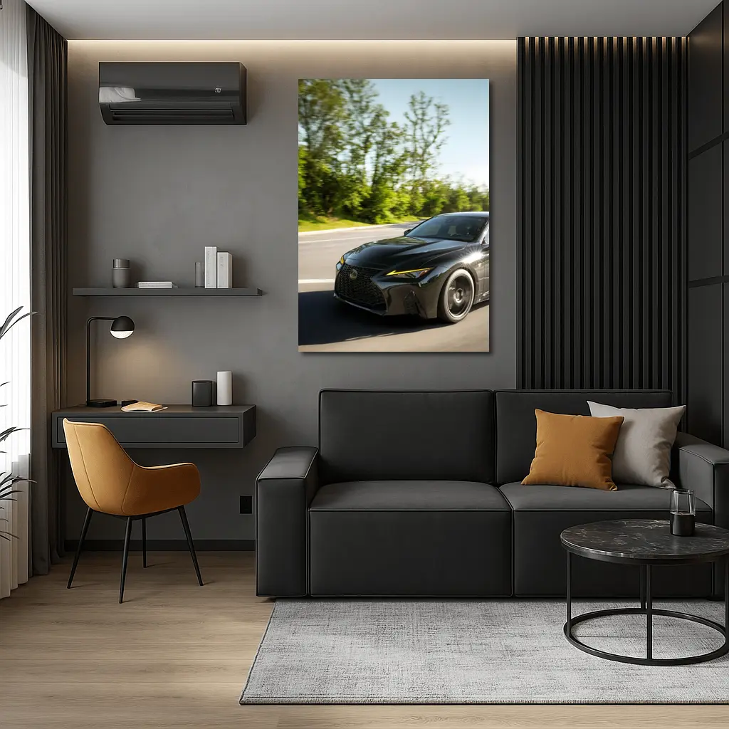 Lexus IS Black Sport Sedan Open Road – Wall Art