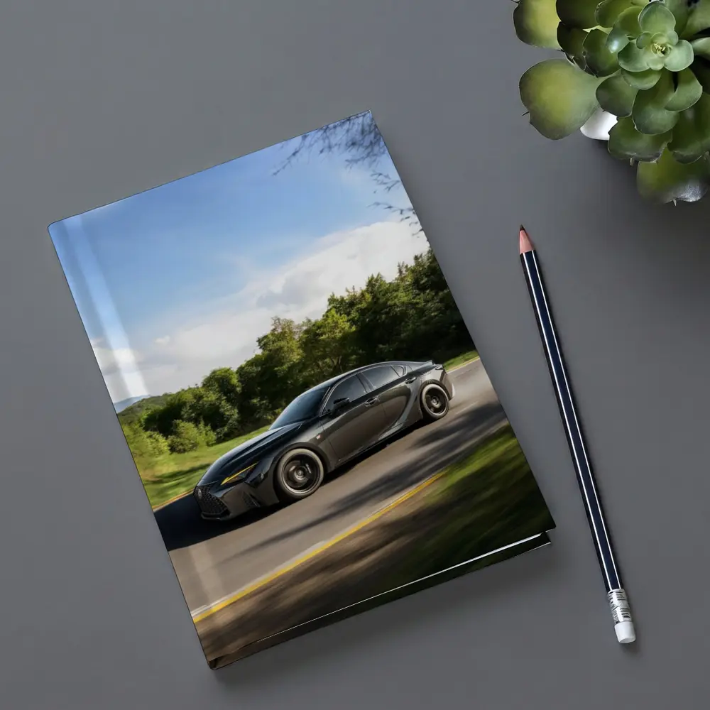 Lexus IS Dark Sedan Speeding Forest Road – Notebooks