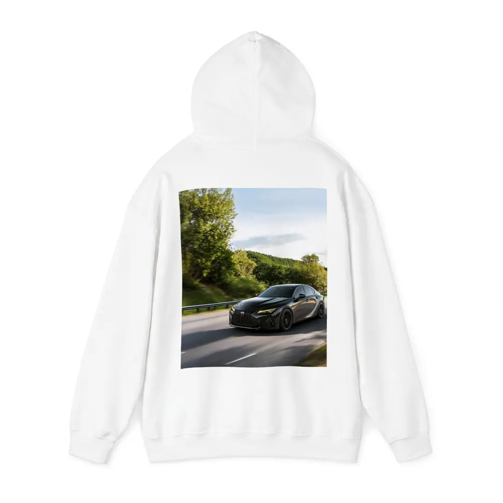 Lexus IS Black Sedan on Open Road – Hoodies