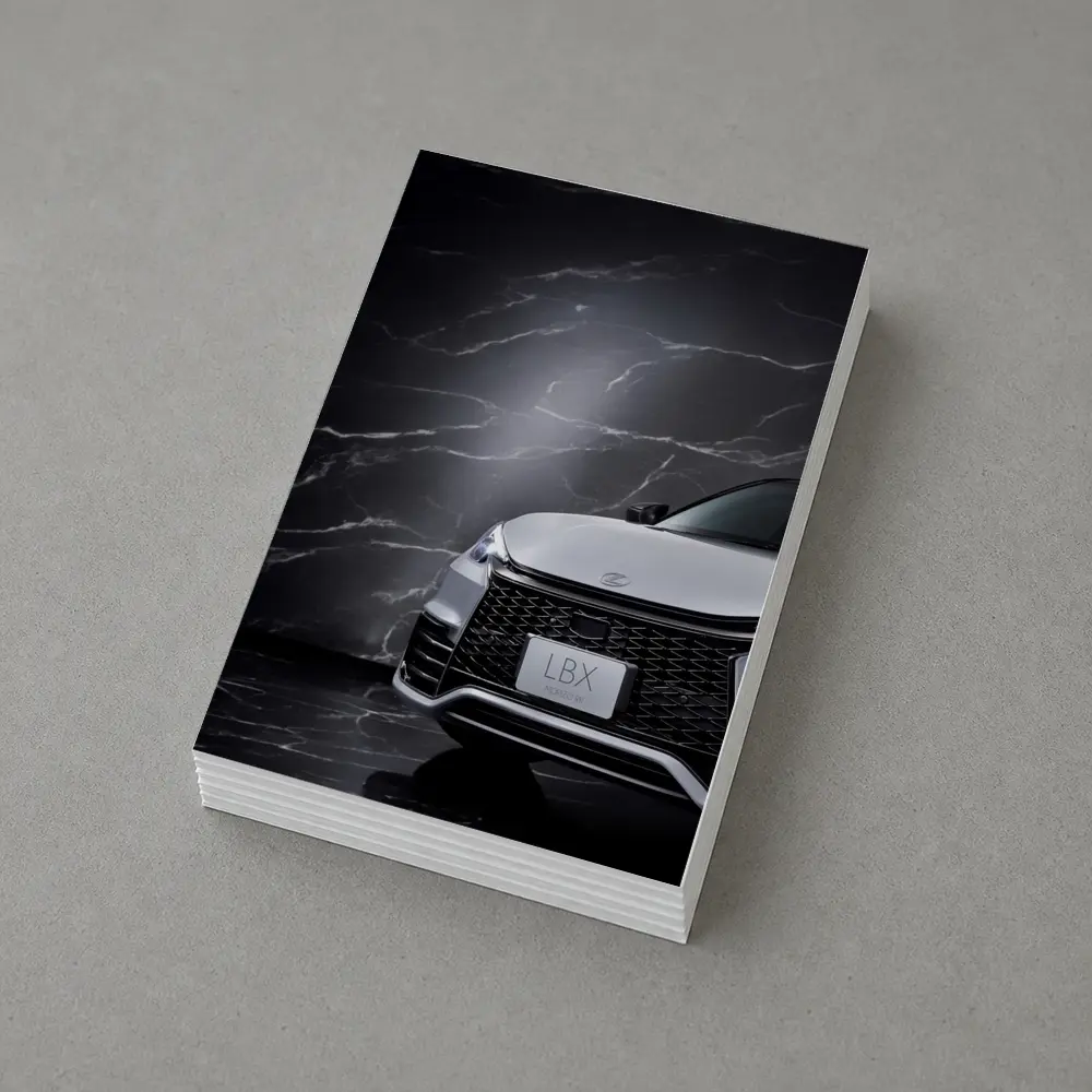 Lexus LBX Front View Black Marble Background – Postcards