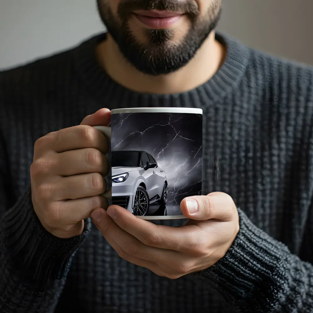 Lexus LBX White SUV Dark Marble Background – Mugs