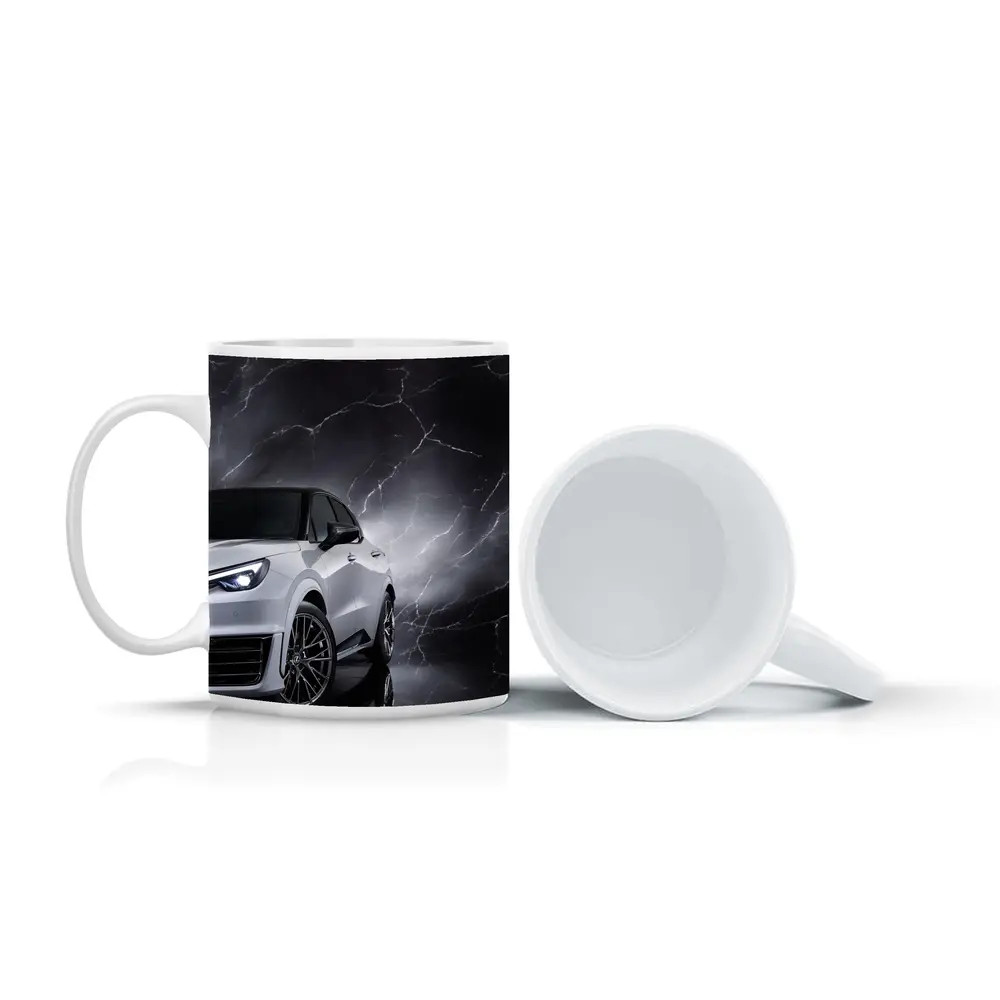 Lexus LBX White SUV Dark Marble Background – Mugs