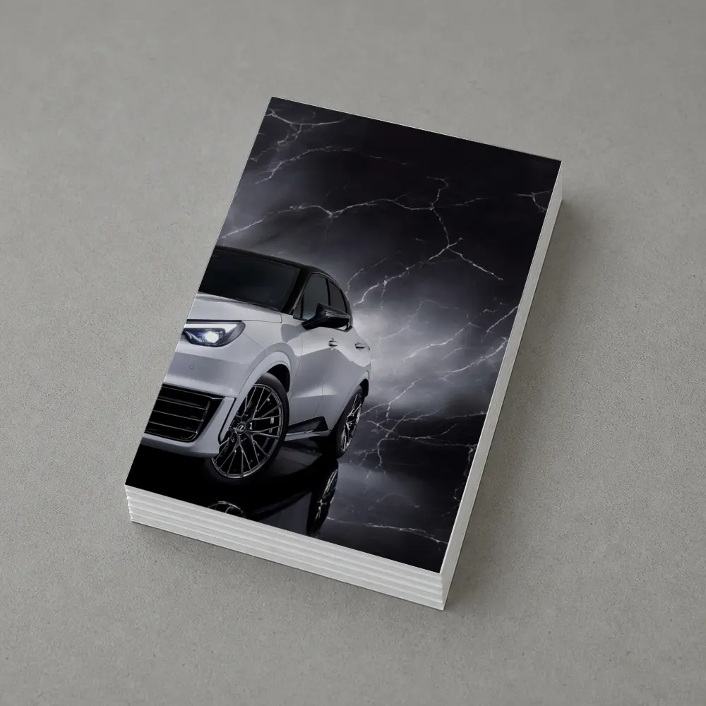 Lexus LBX White SUV Dark Marble Background – Postcards