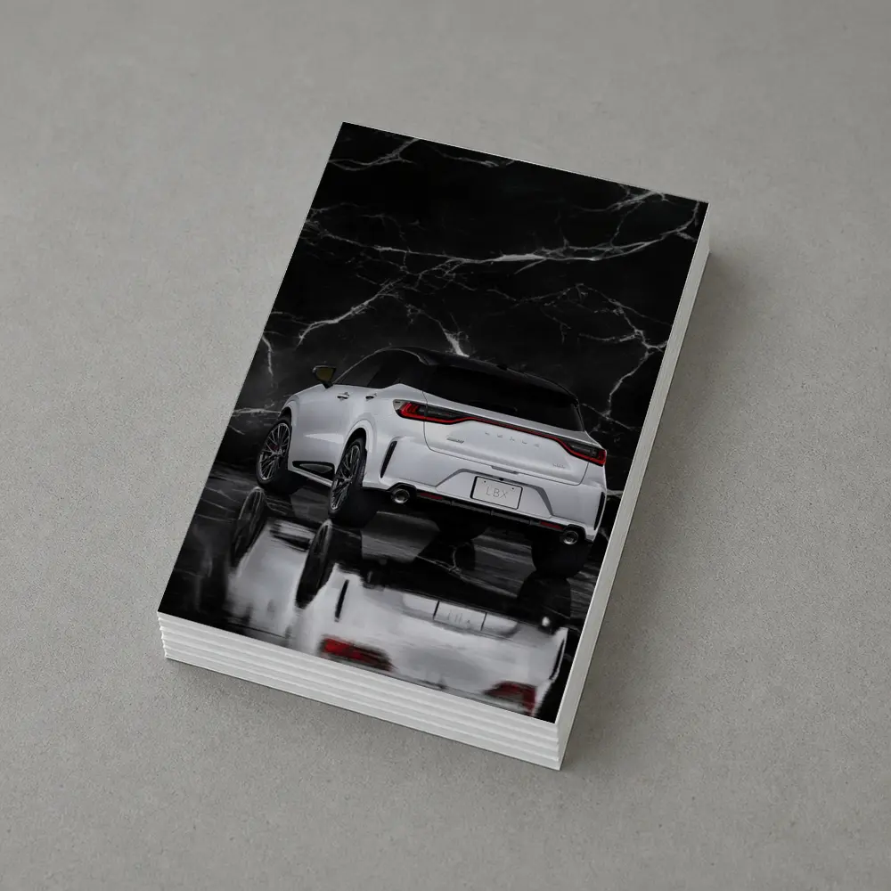 Lexus LBX White SUV Black Marble Background – Postcards