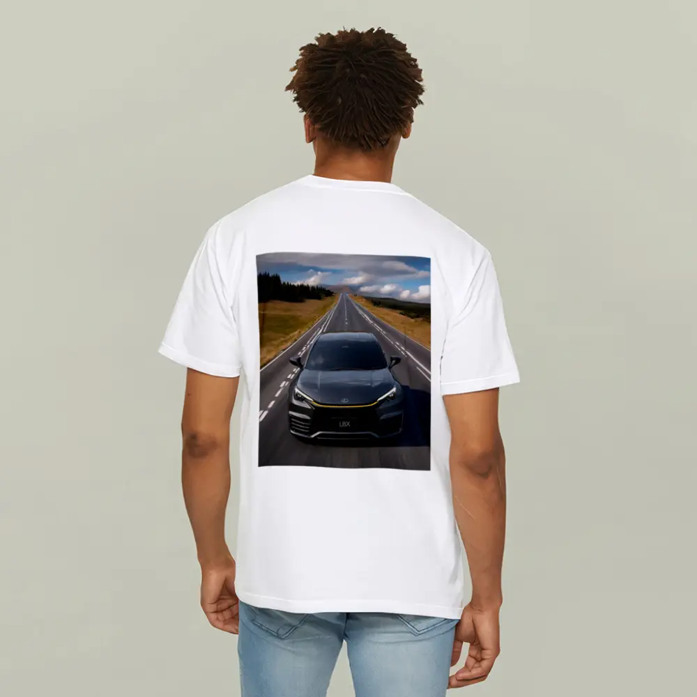 Lexus LBX Driving Open Road Dramatic Sky – T-Shirts