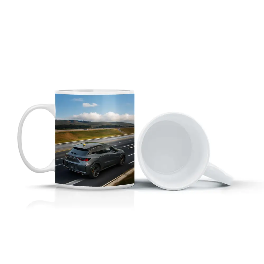 Lexus LBX Driving Open Highway Rolling Hills – Mugs