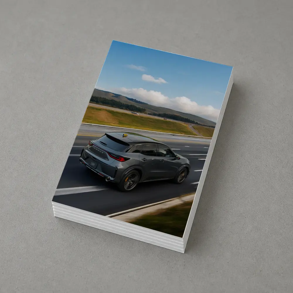 Lexus LBX Driving Open Highway Rolling Hills – Postcards
