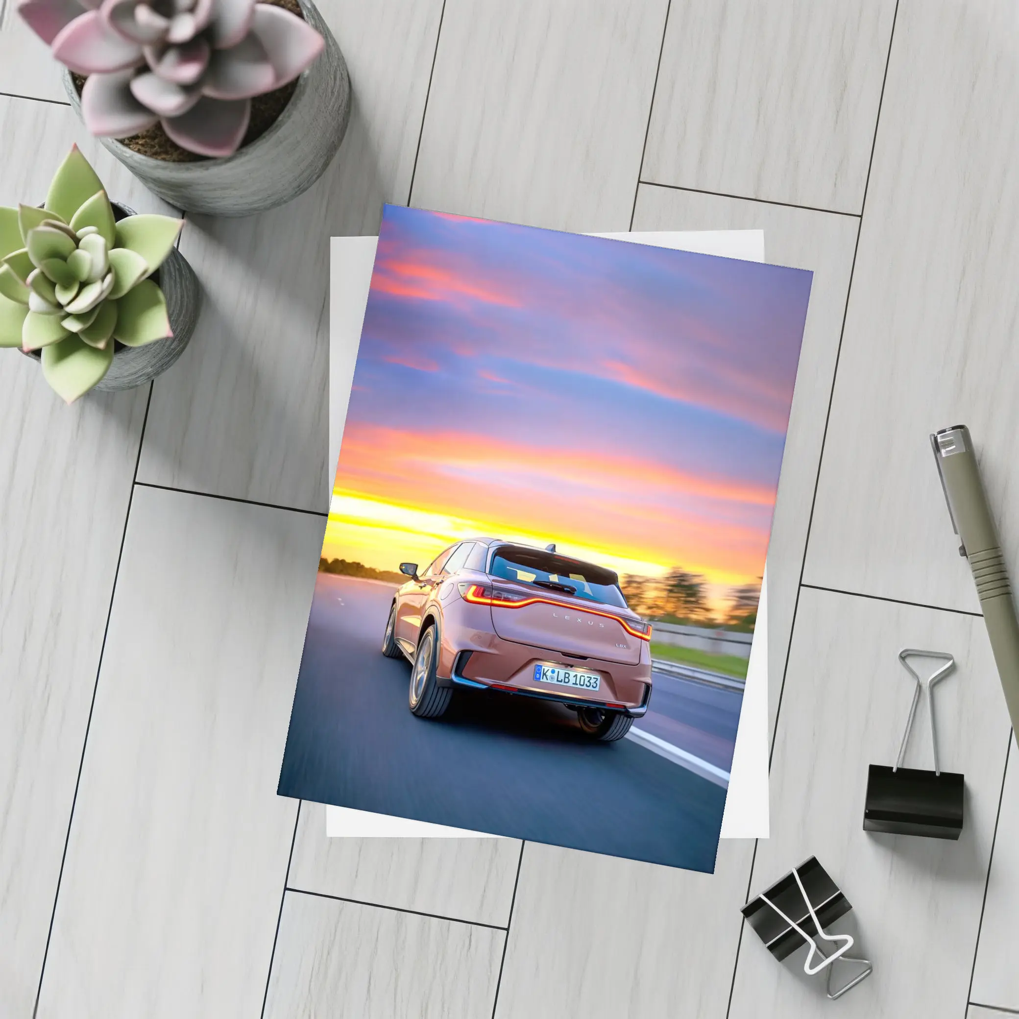 Lexus LBX Driving At Sunset Highway – Postcards
