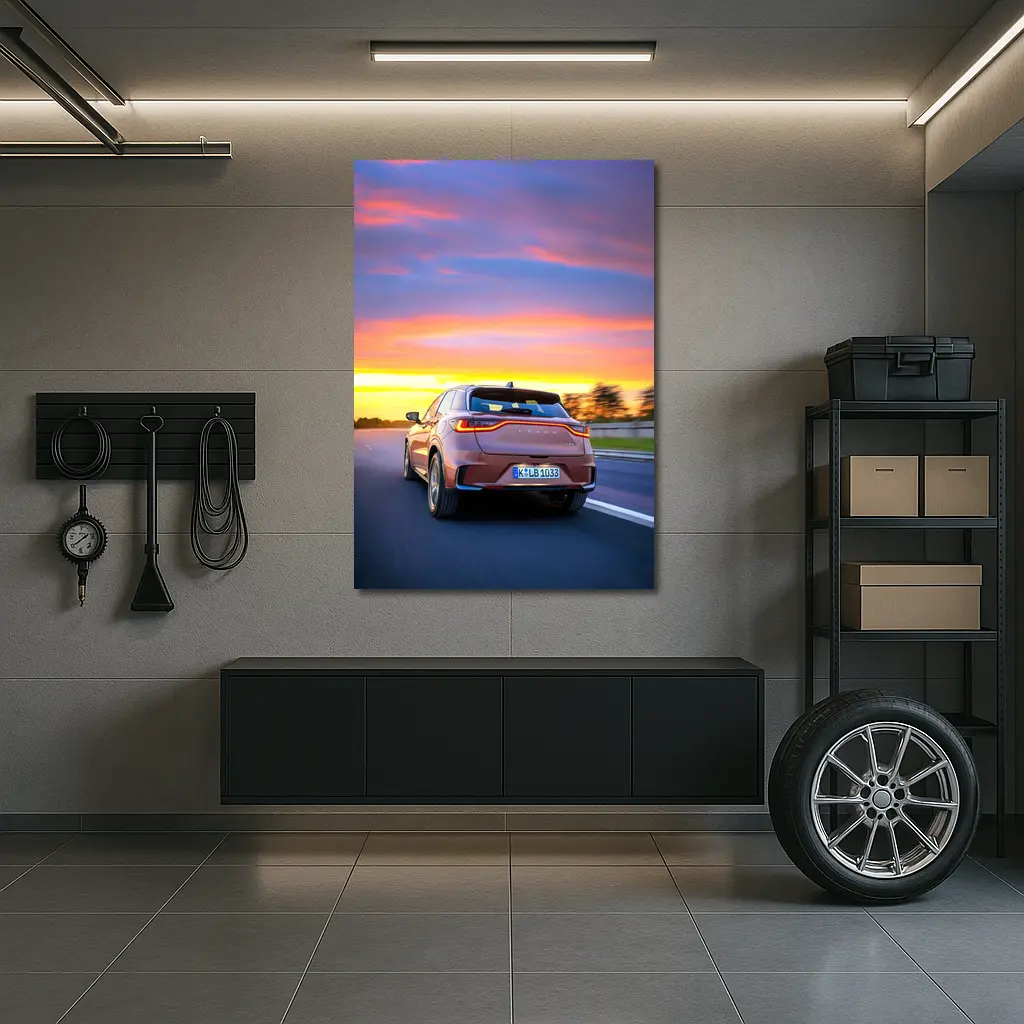 Lexus LBX Driving At Sunset Highway – Wall Art
