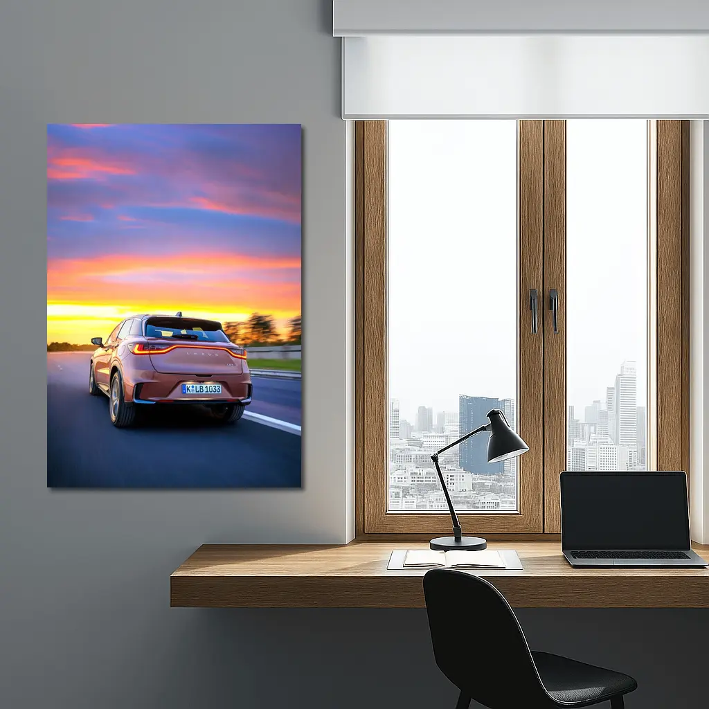 Lexus LBX Driving At Sunset Highway – Wall Art