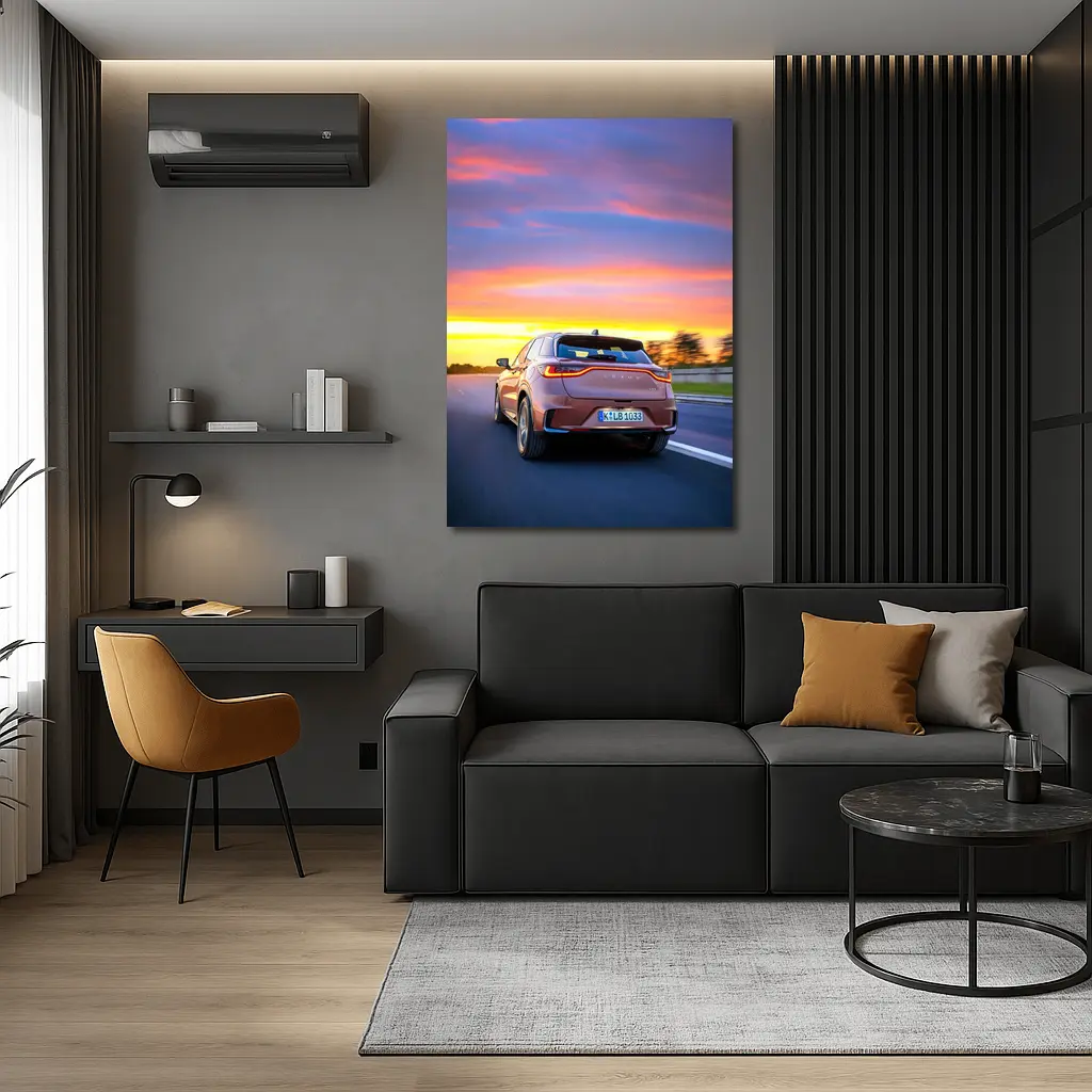 Lexus LBX Driving At Sunset Highway – Wall Art