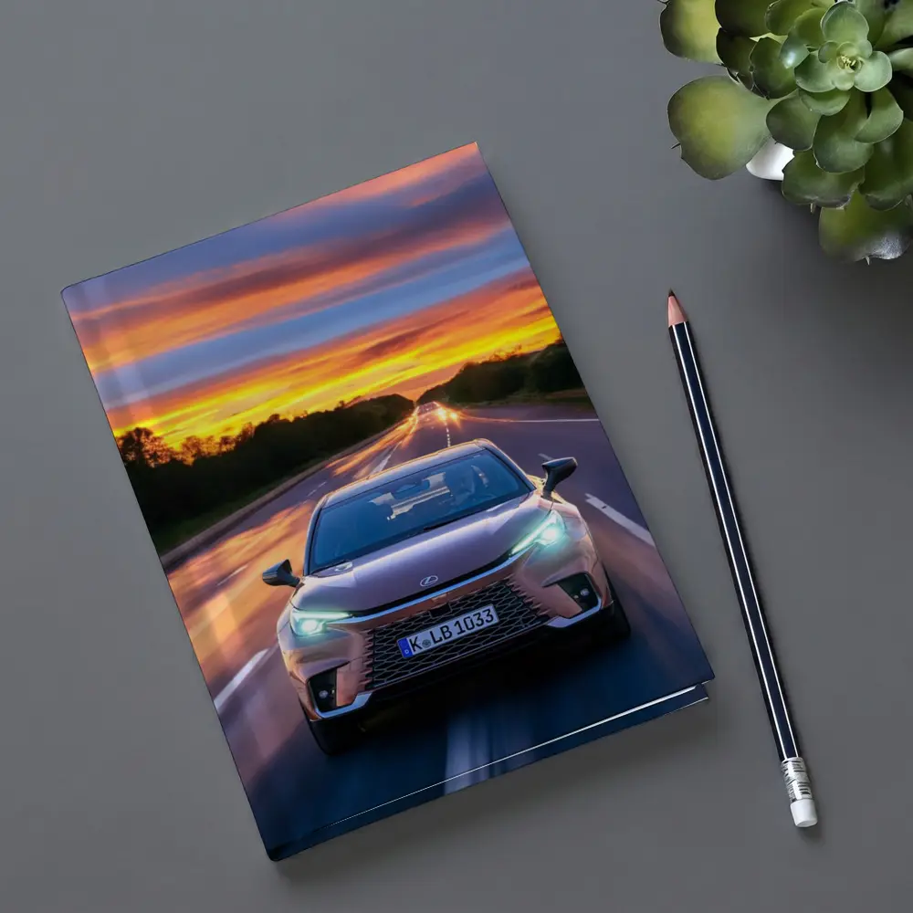 Lexus LBX Driving Highway At Sunset – Notebooks