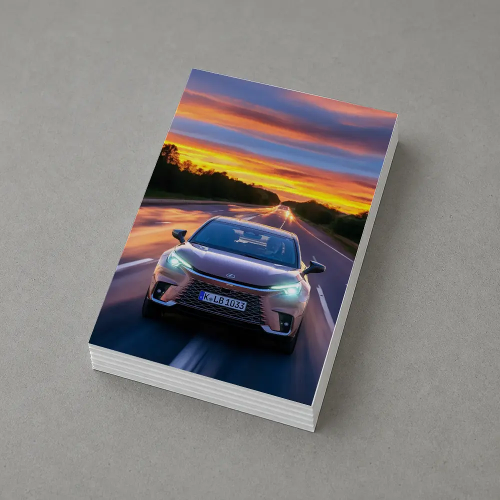 Lexus LBX Driving Highway At Sunset – Postcards