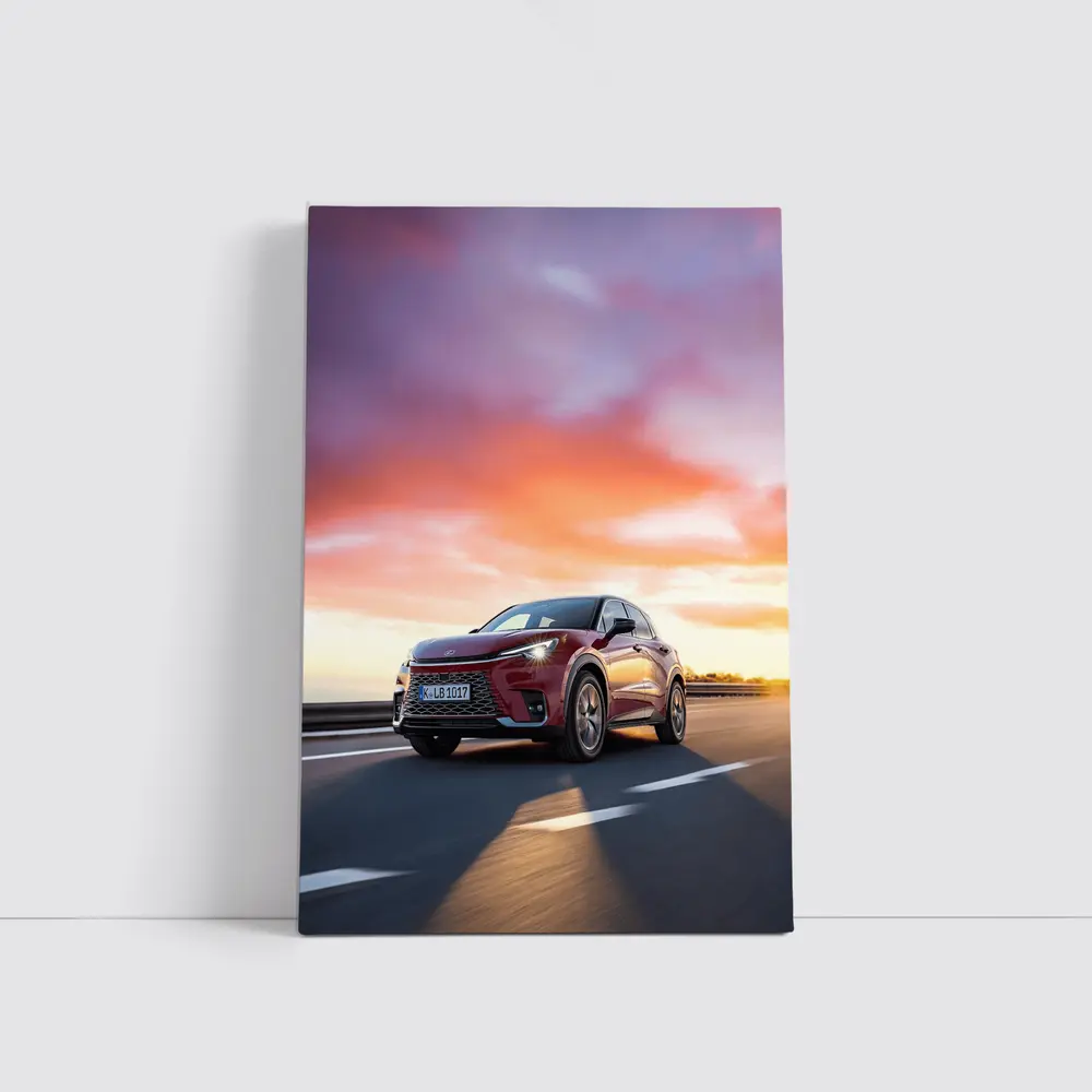 Lexus LBX Red SUV Sunset Drive – Wall Art