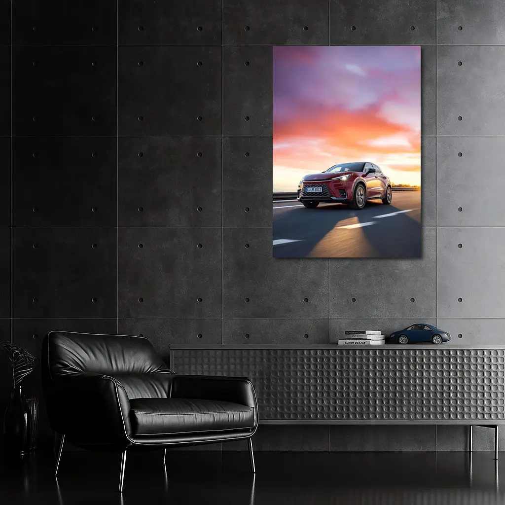 Lexus LBX Red SUV Sunset Drive – Wall Art