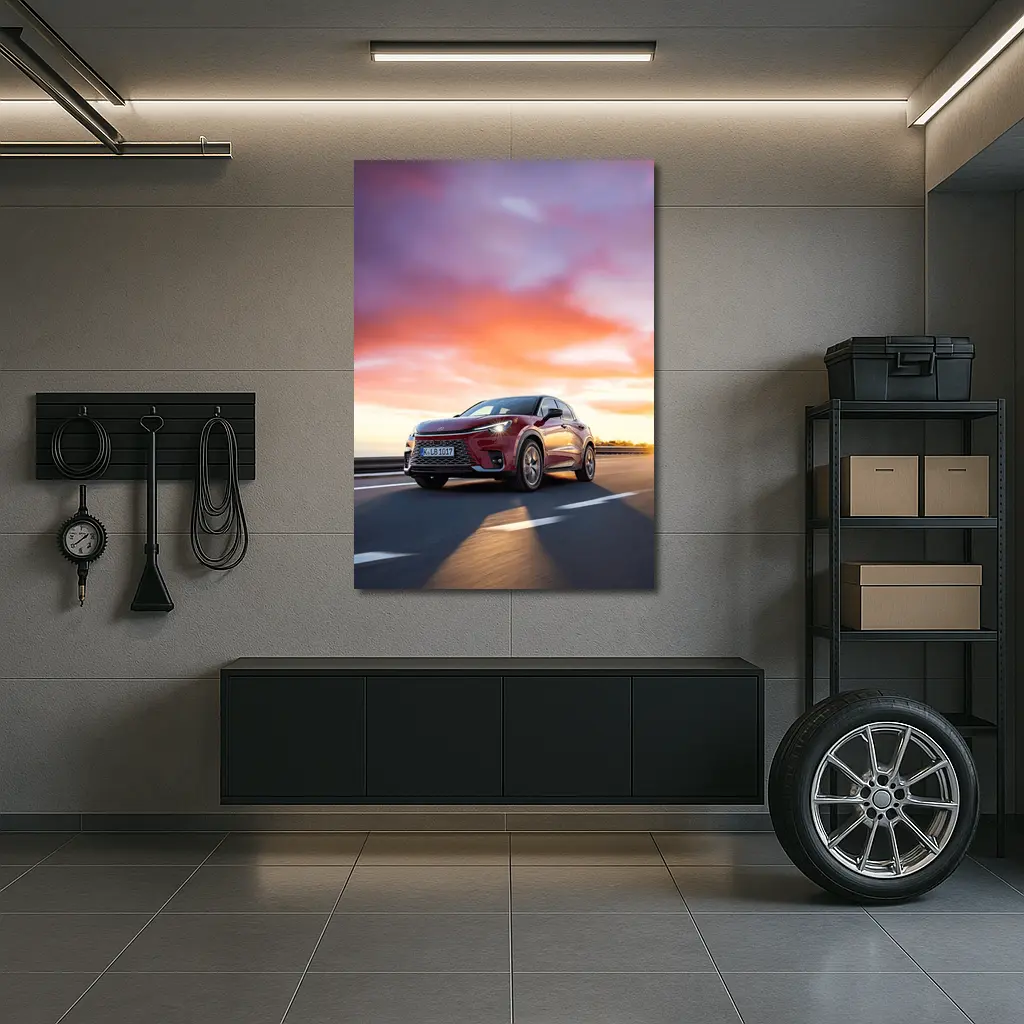 Lexus LBX Red SUV Sunset Drive – Wall Art