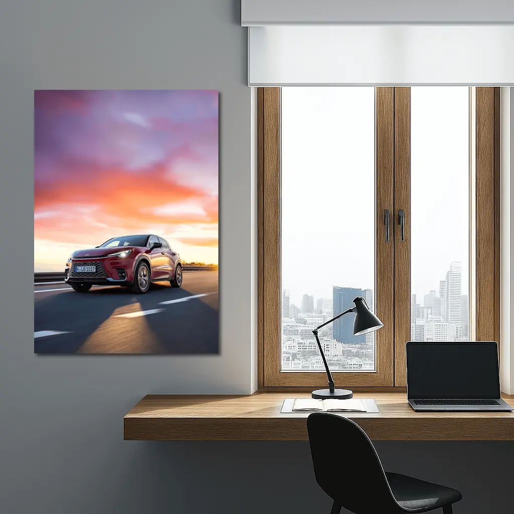 Lexus LBX Red SUV Sunset Drive – Wall Art