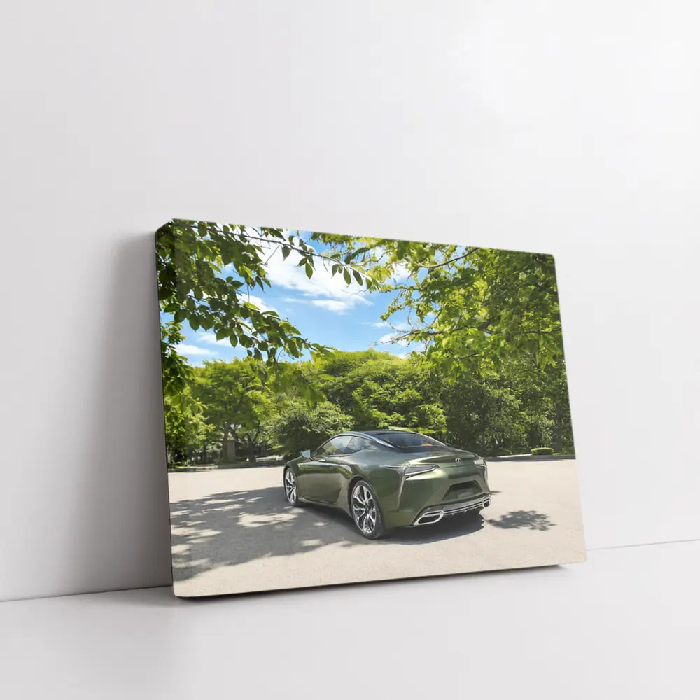 Lexus LC Green Coupe Surrounded By Trees – Wall Art