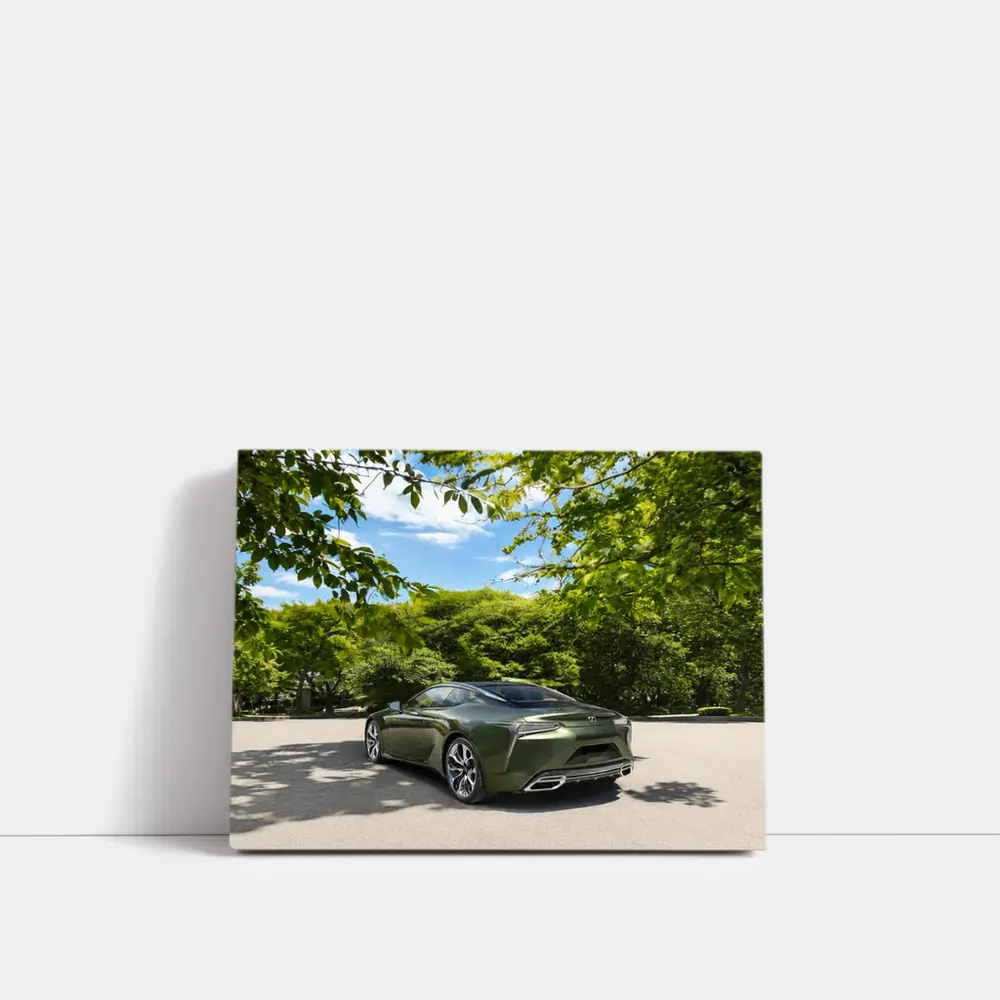 Lexus LC Green Coupe Surrounded By Trees – Wall Art