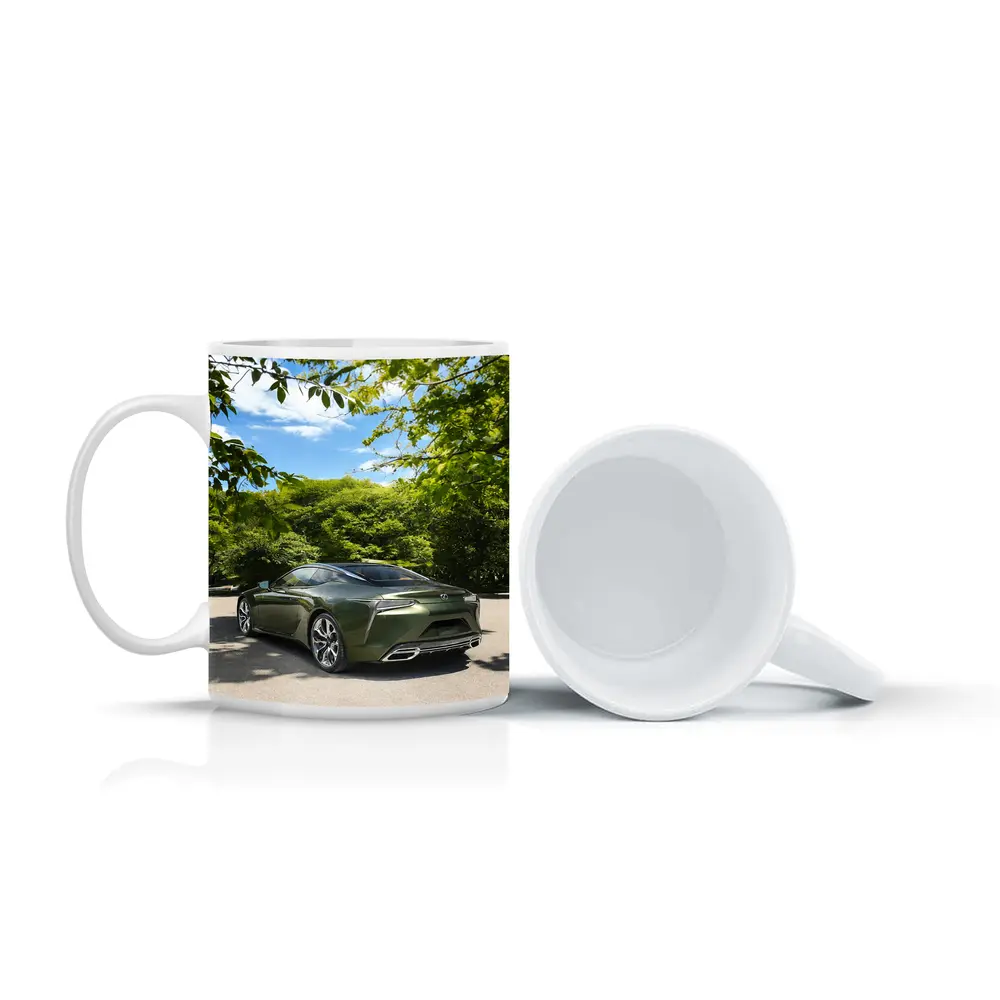 Lexus LC Green Coupe Surrounded By Trees – Mugs