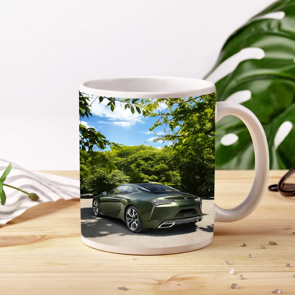 Lexus LC Green Coupe Surrounded By Trees – Mugs