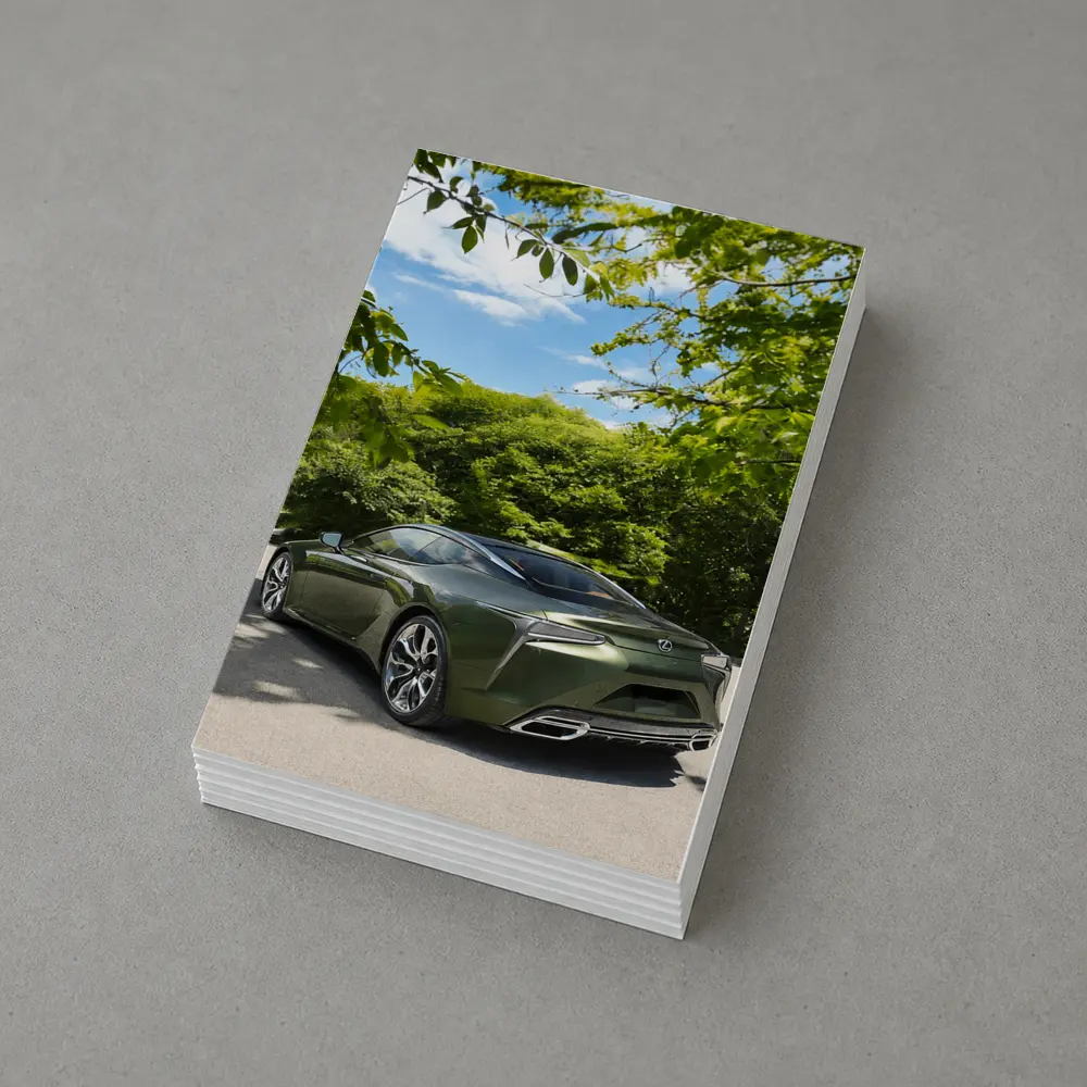 Lexus LC Green Coupe Surrounded By Trees – Postcards
