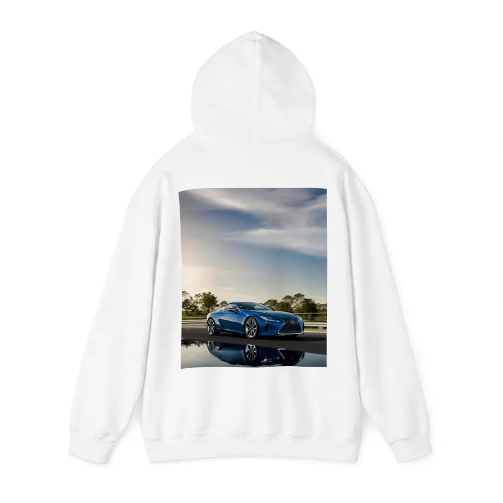 Lexus LC 500h Blue Coupe On Road – Hoodies