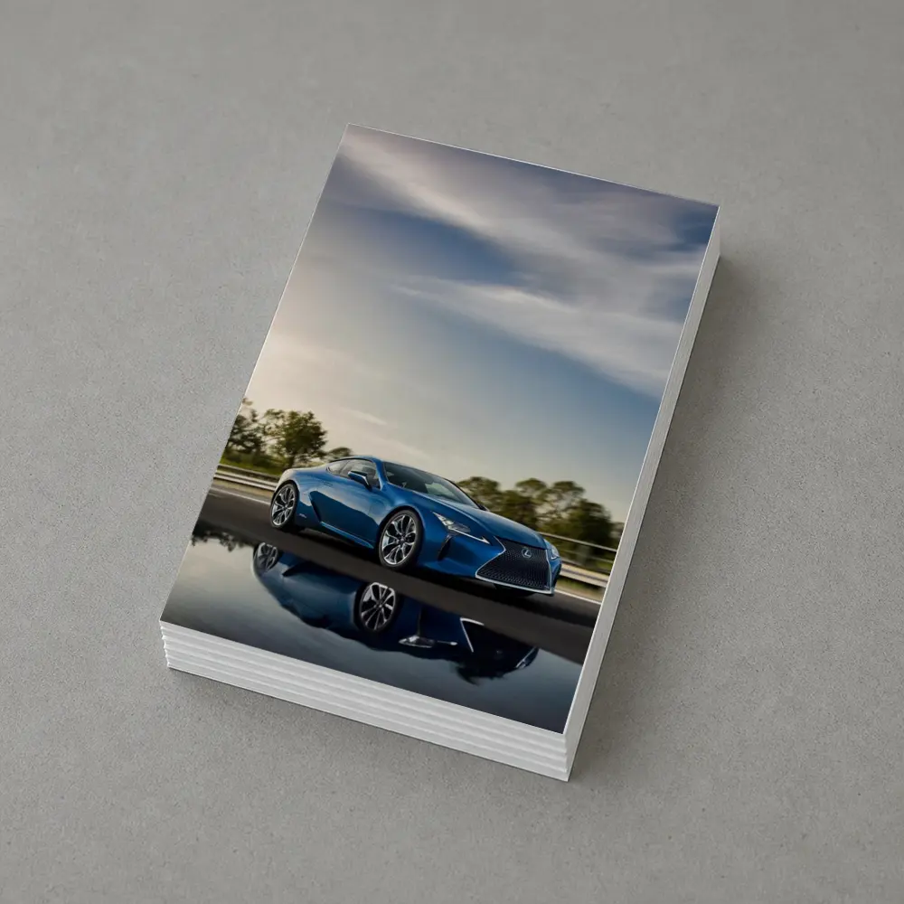 Lexus LC 500h Blue Coupe On Road – Postcards
