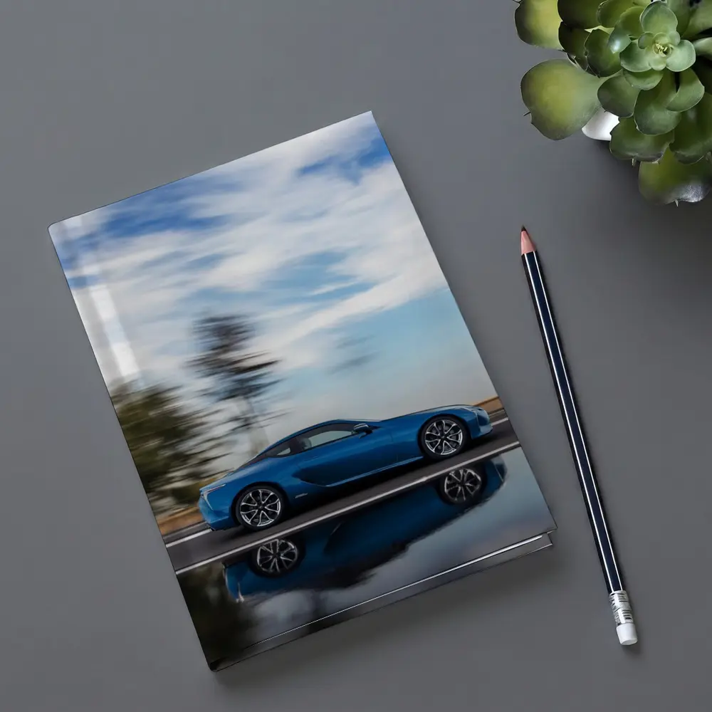 Lexus LC Blue Coupe Speed Road Shot – Notebooks
