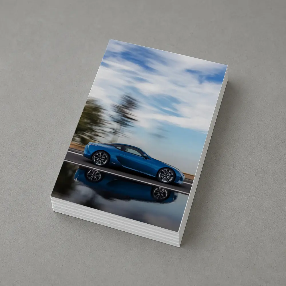 Lexus LC Blue Coupe Speed Road Shot – Postcards