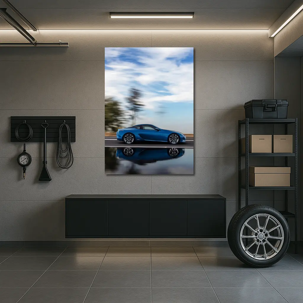 Lexus LC Blue Coupe Speed Road Shot – Wall Art