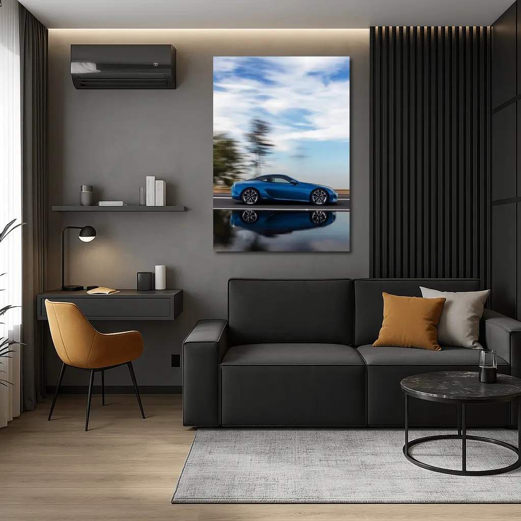 Lexus LC Blue Coupe Speed Road Shot – Wall Art