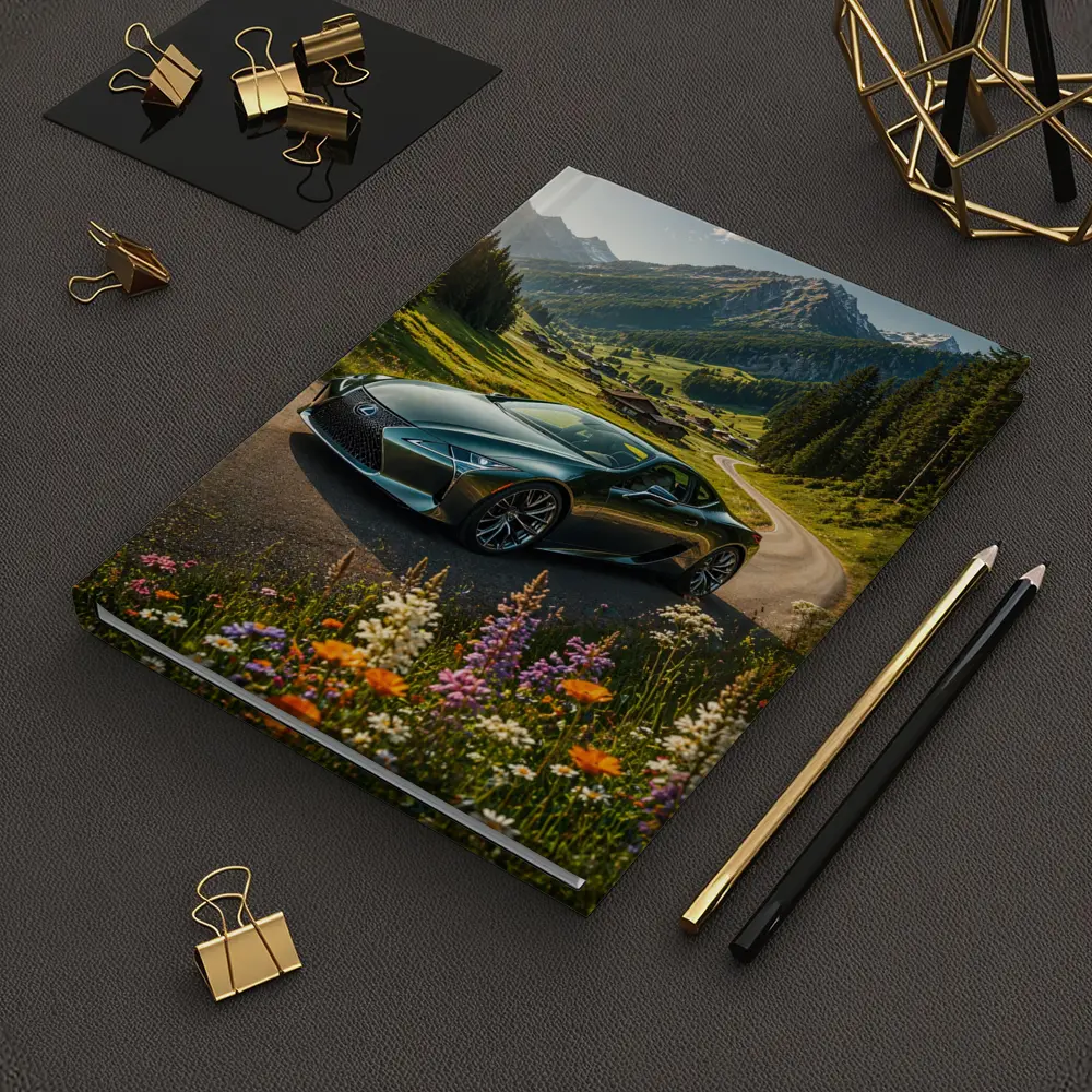 Lexus LC Green Coupe Alpine Mountain Road – Notebooks