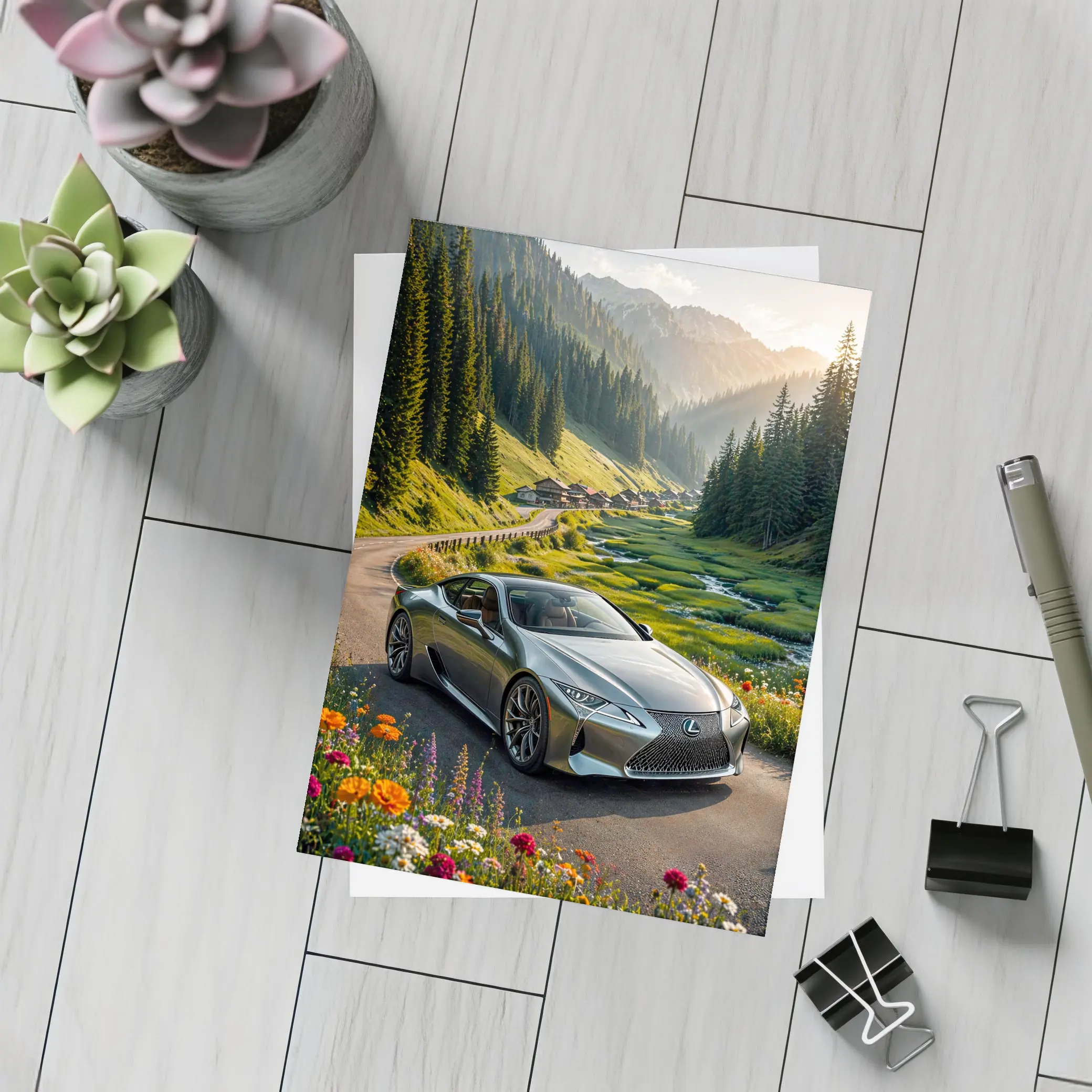 Lexus LC Coupe Mountain Valley Road – Postcards
