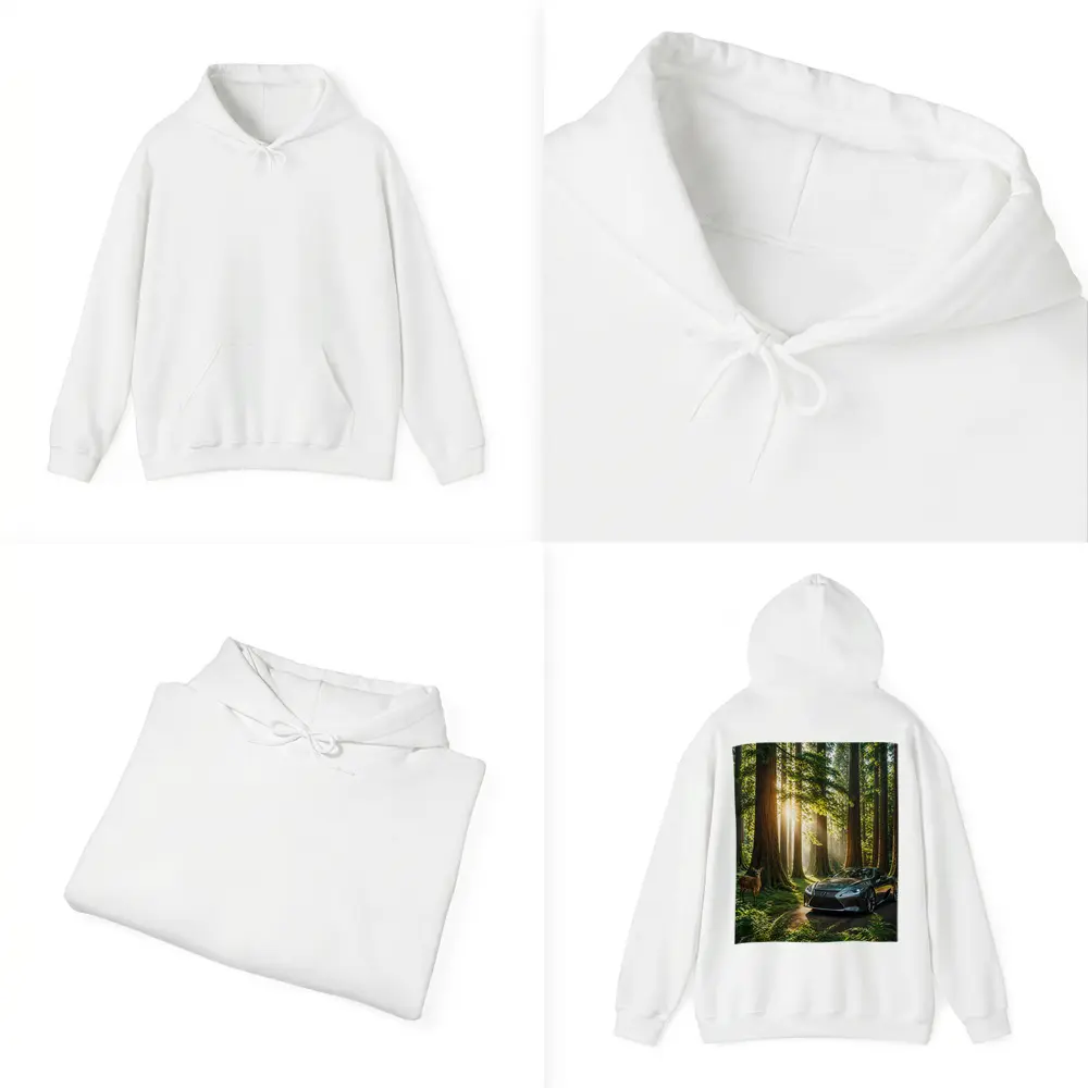 Lexus LC Coupe Parked In Sunlit Forest – Hoodies