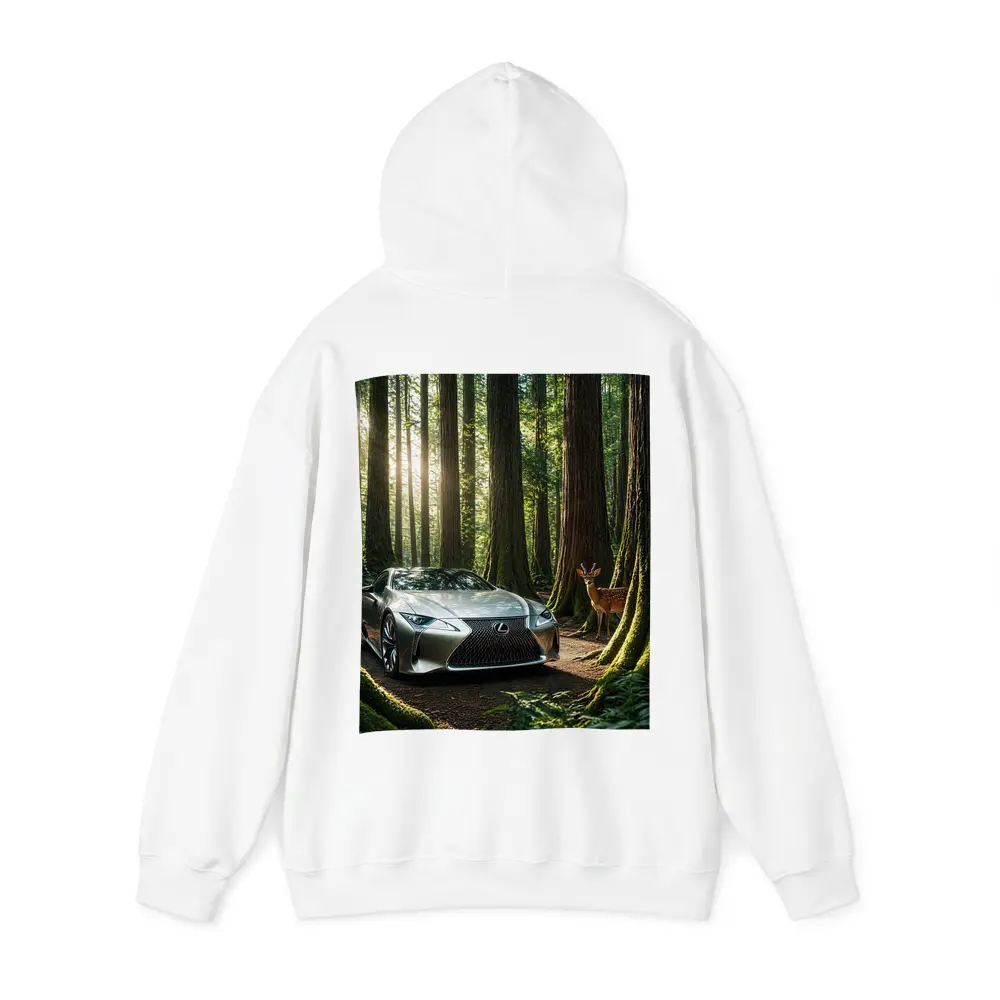Lexus LC Silver Sports Car Forest Deer – Hoodies