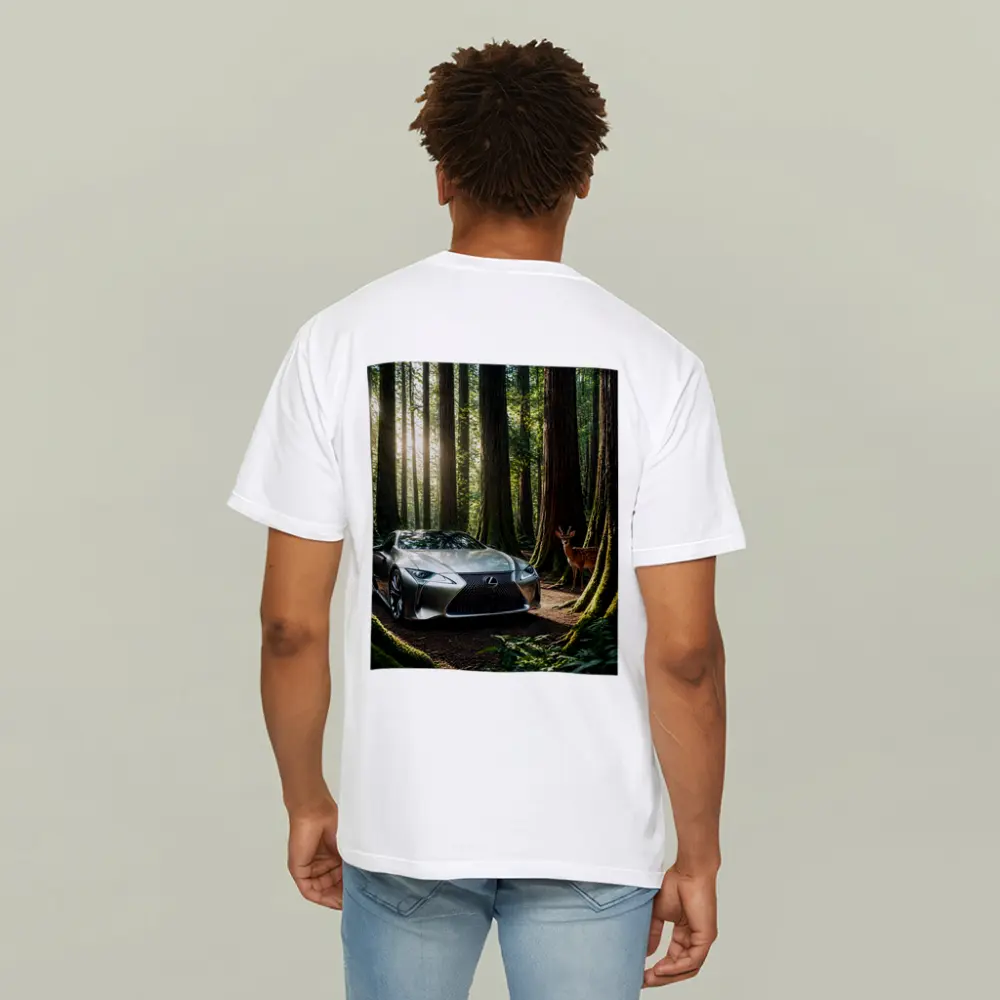 Lexus LC Silver Sports Car Forest Deer – T-Shirts