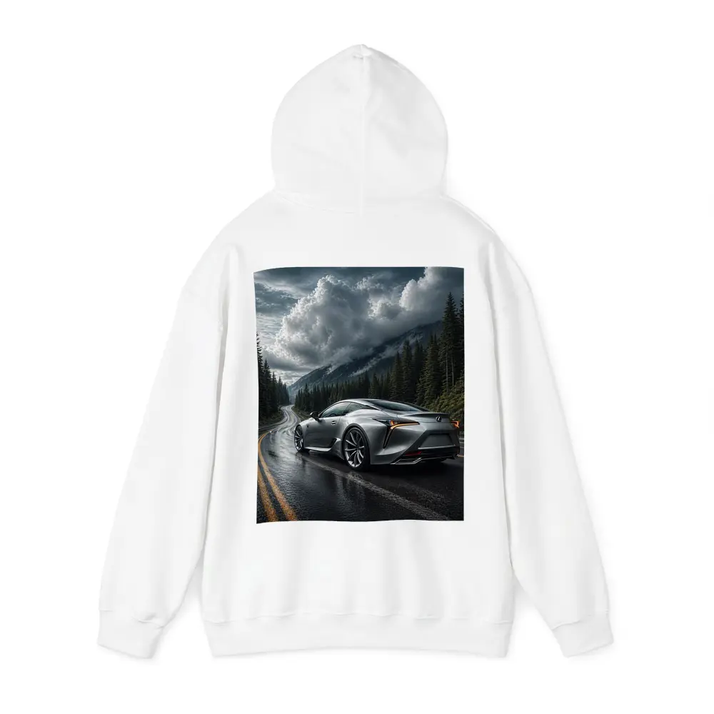 Lexus LC Silver Coupe Rainy Mountain Road – Hoodies