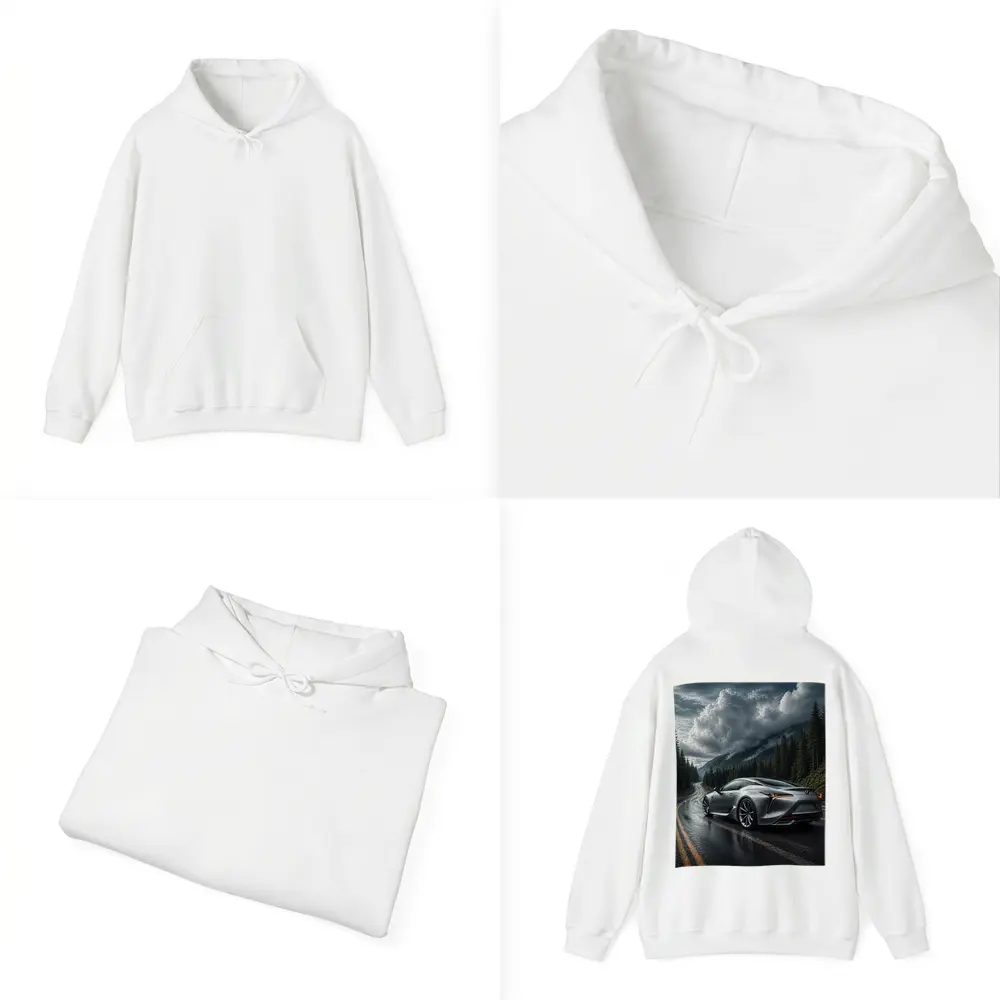 Lexus LC Silver Coupe Rainy Mountain Road – Hoodies
