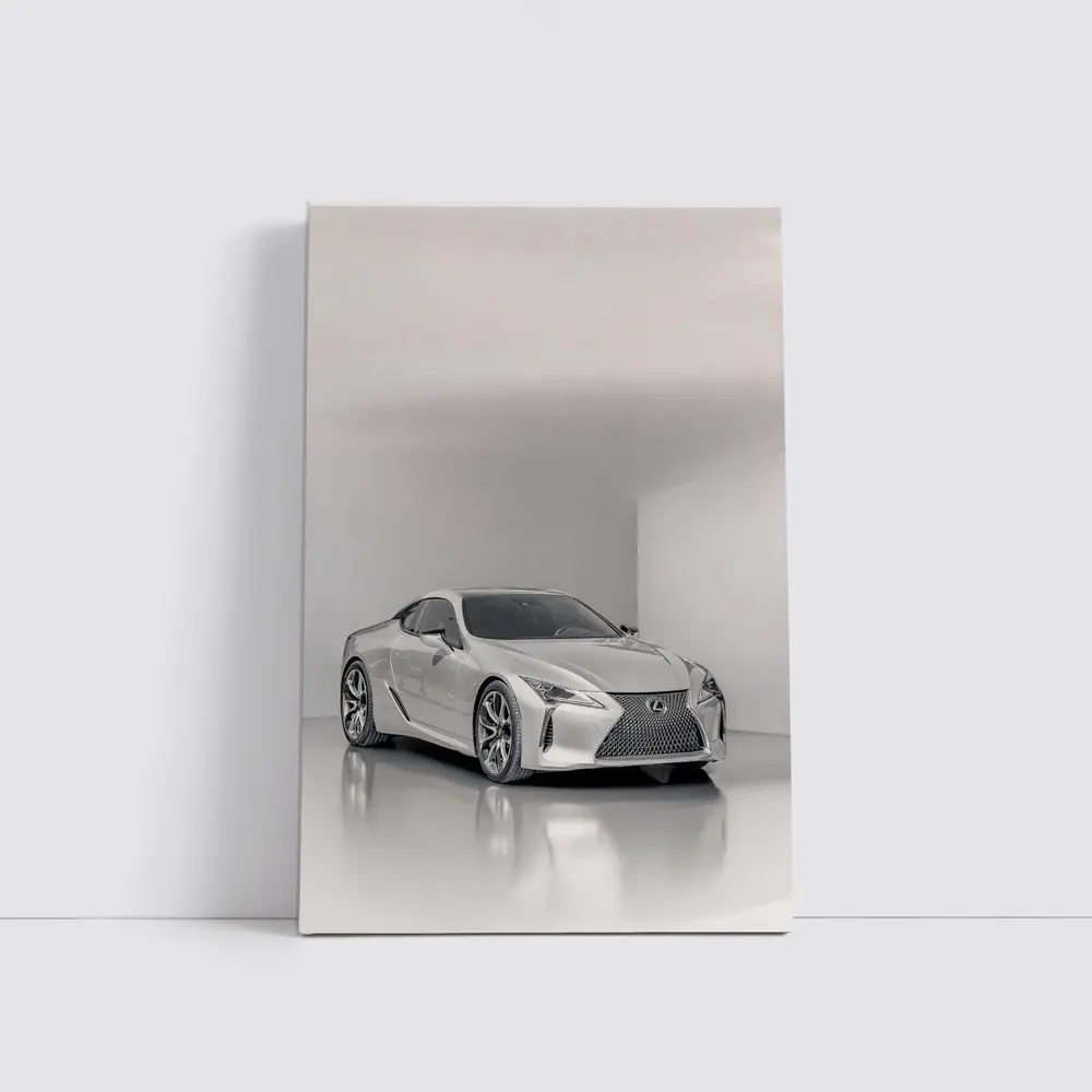 Lexus LC Silver Coupe Studio White Background – Wall Art