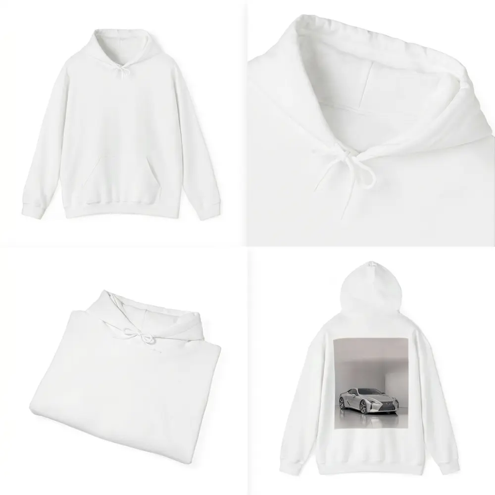 Lexus LC Silver Coupe Studio White Background – Hoodies