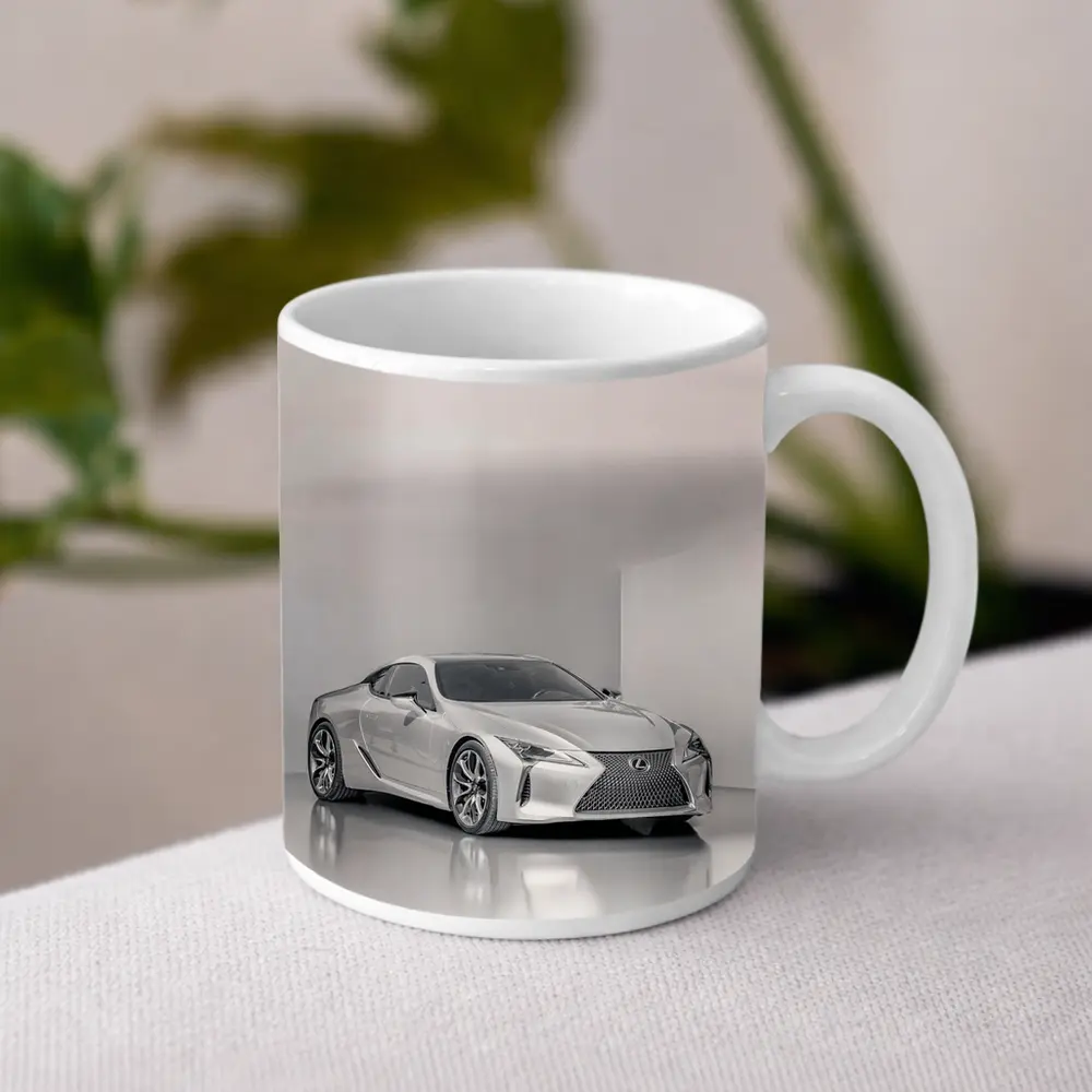 Lexus LC Silver Coupe Studio White Background – Mugs