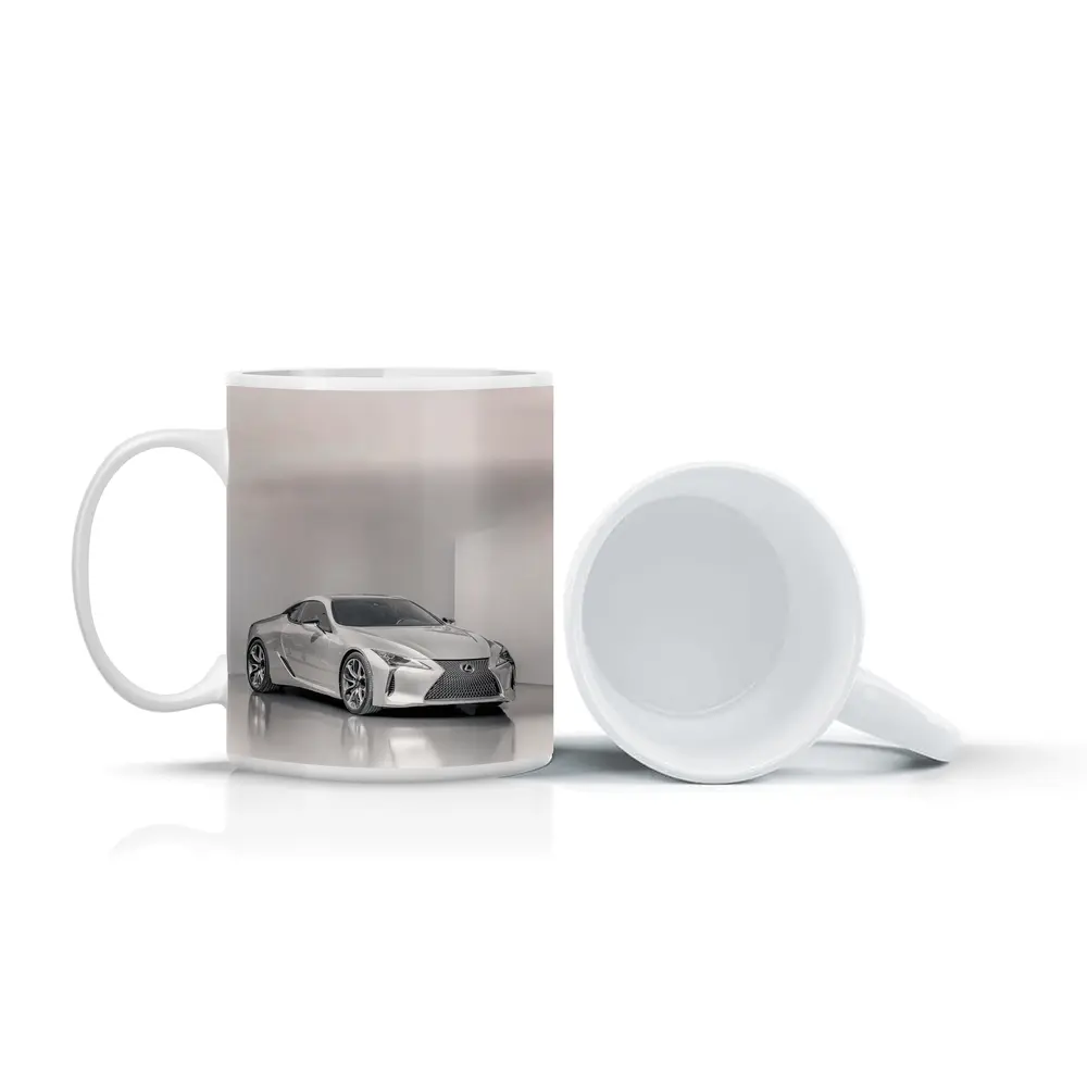 Lexus LC Silver Coupe Studio White Background – Mugs