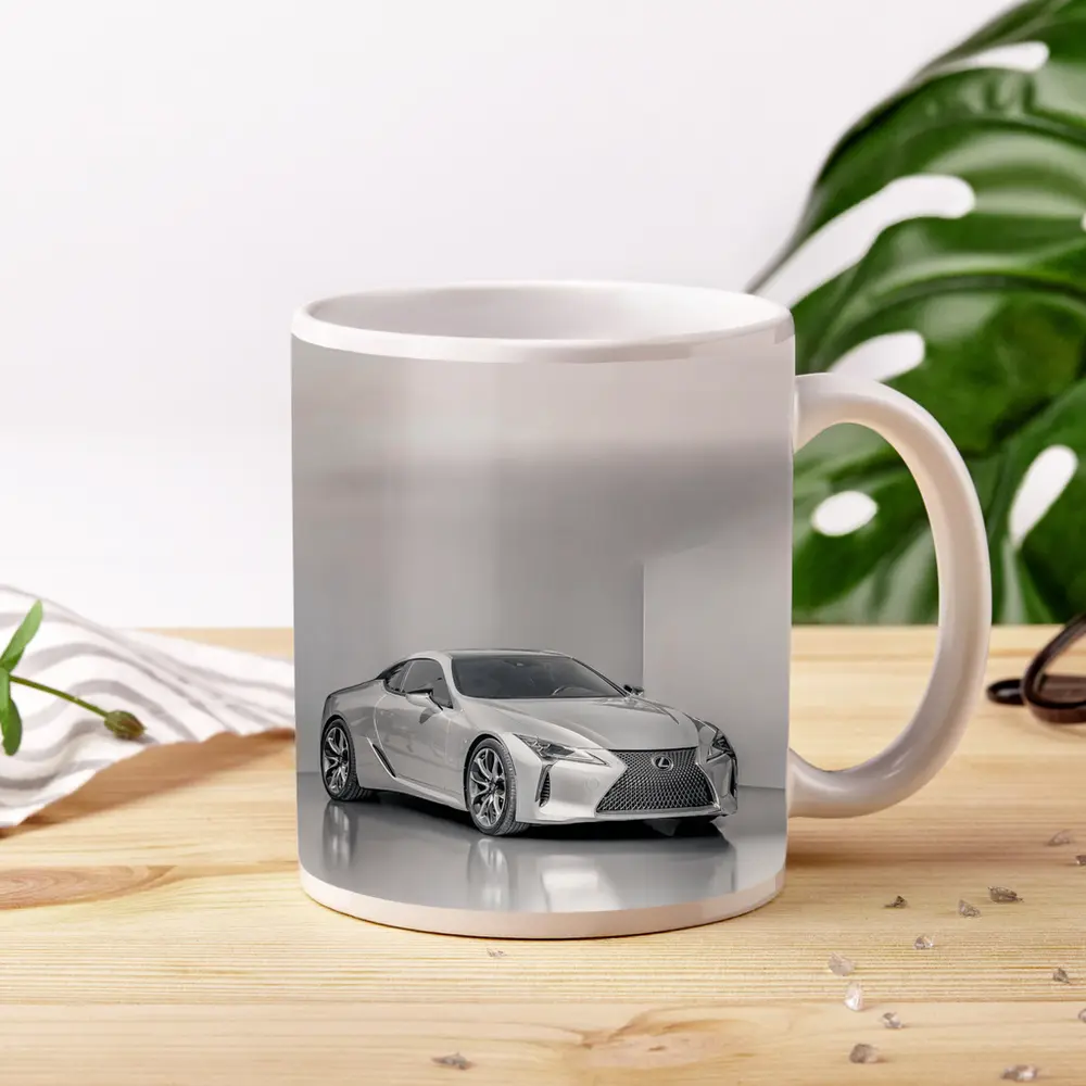 Lexus LC Silver Coupe Studio White Background – Mugs