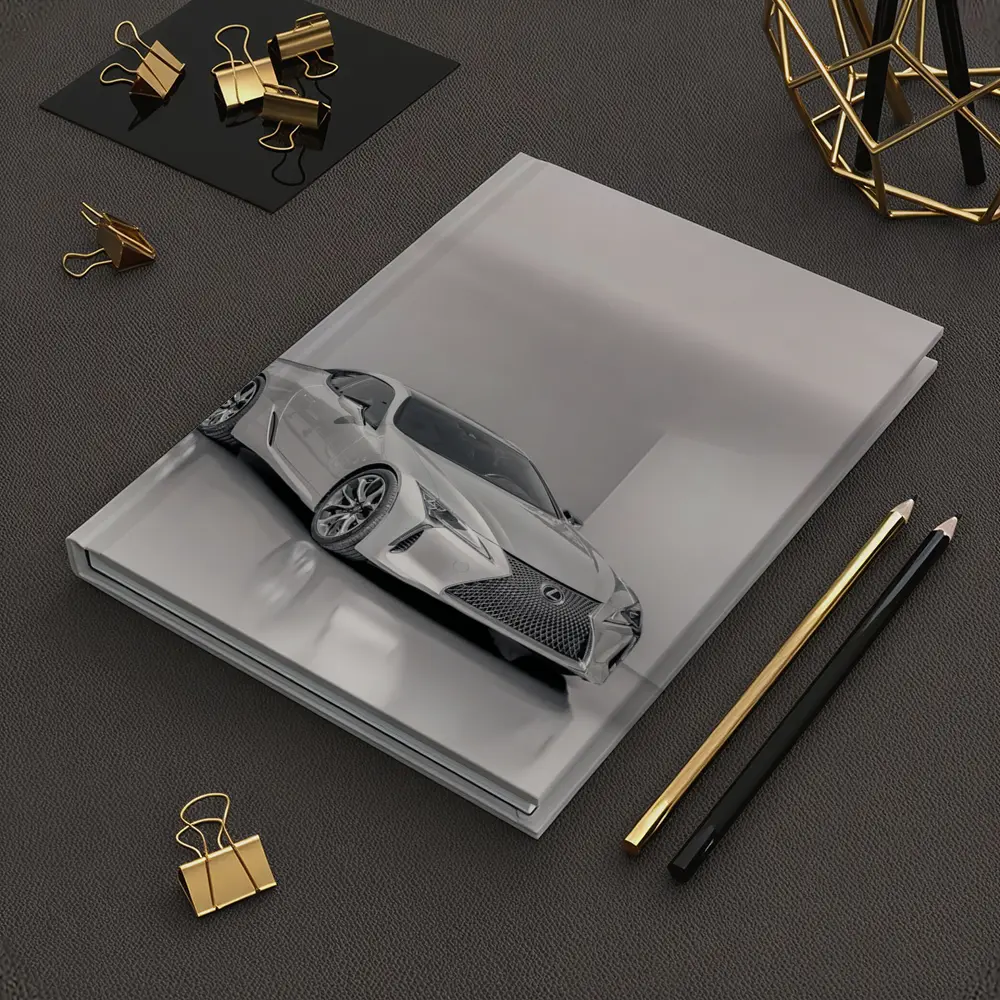 Lexus LC Silver Coupe Studio White Background – Notebooks