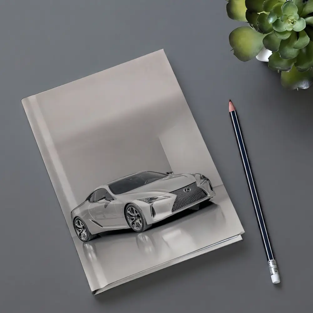 Lexus LC Silver Coupe Studio White Background – Notebooks