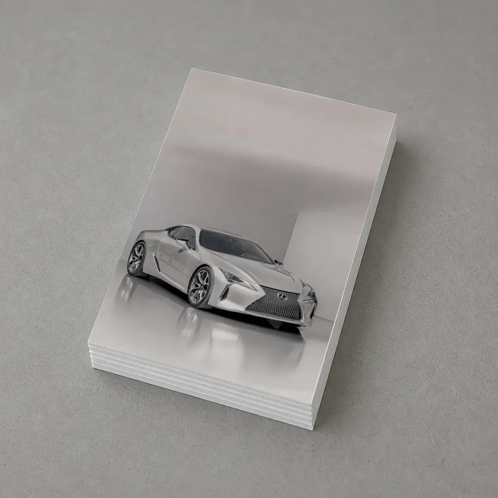 Lexus LC Silver Coupe Studio White Background – Postcards