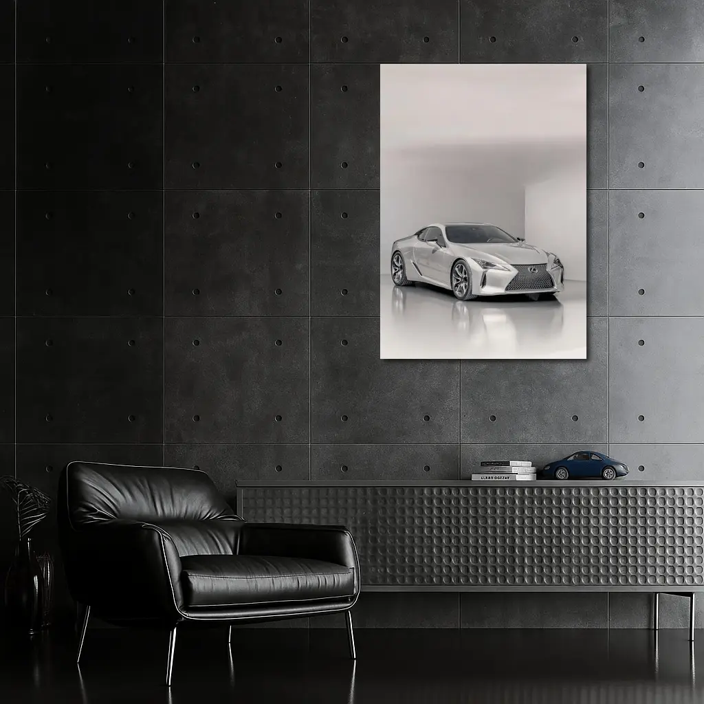 Lexus LC Silver Coupe Studio White Background – Wall Art